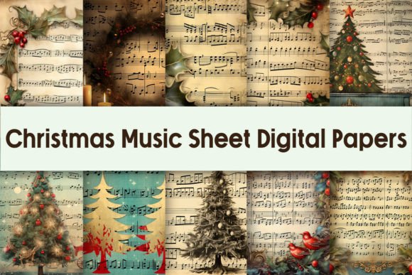 Download Christmas Music Sheet Digital Papers - Christmas music Collection